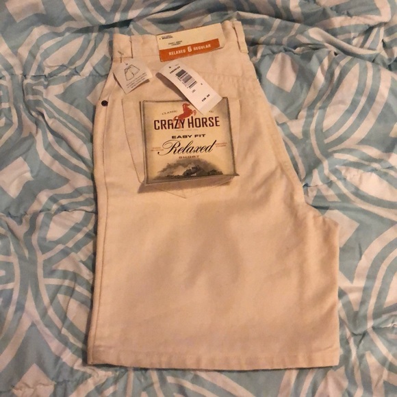 Crazy Horse Legend Beige/Cream Jean Shorts - Picture 2 of 3